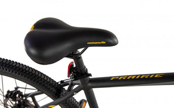 Велосипед Comanche Prairie 27 Disc 1.2 16", серый-желтый Велосипед Comanche Prairie 27 Disc 1.2 16", серый-желтый