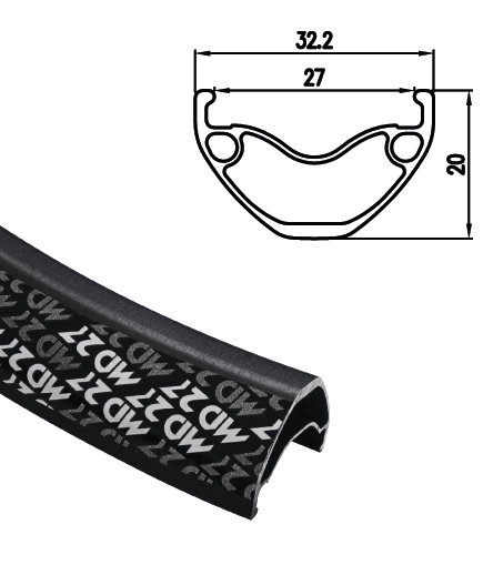 Обод Alex Rims MD27 FV 28H 29", черный