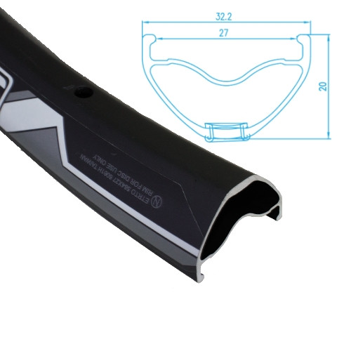 Обод Alex Rims SPRK 2.7 FV 32H 27.5", черный